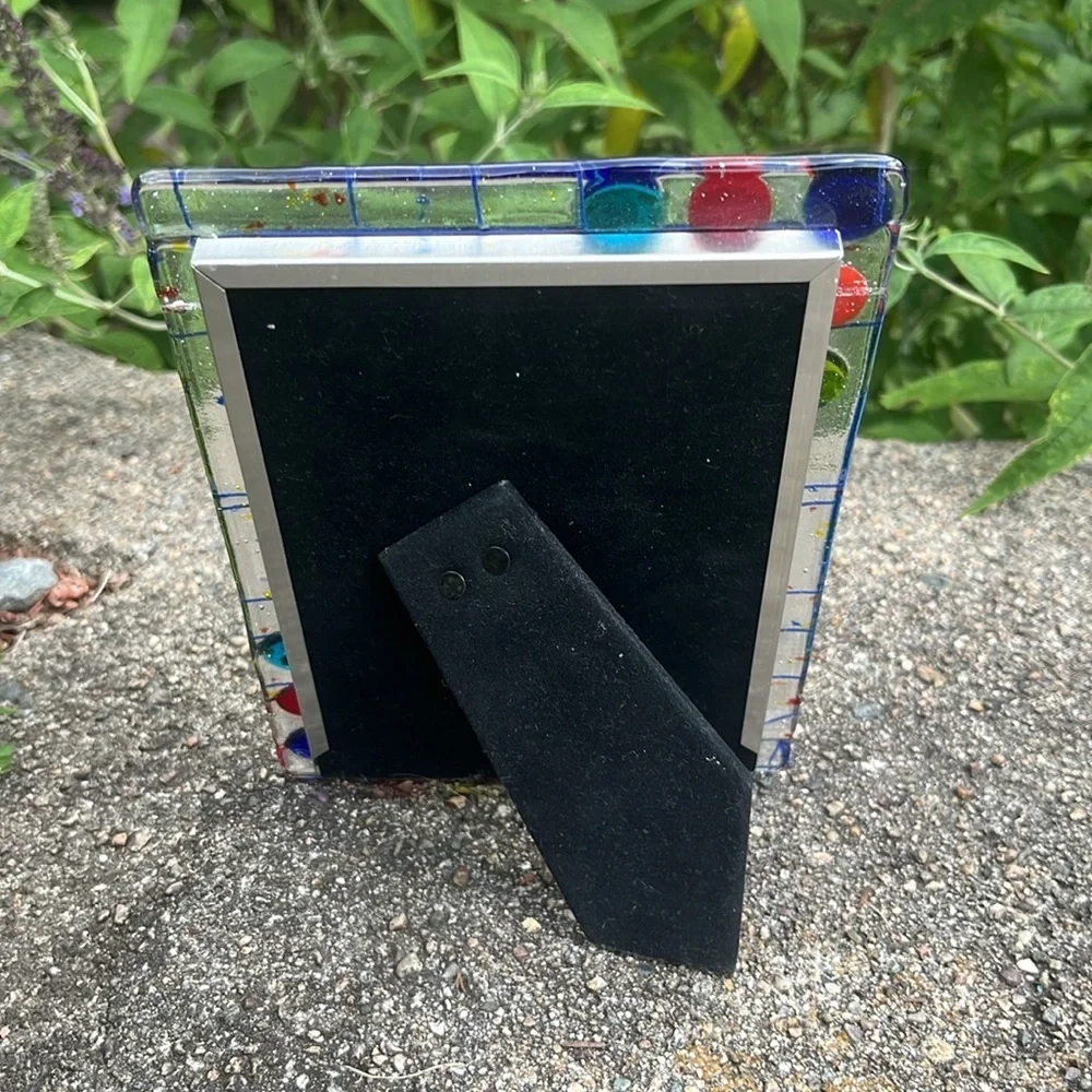 Me 2 U Fused Glass Mardi Gras Table Top Picture Frame by‎ Kathy Hudson